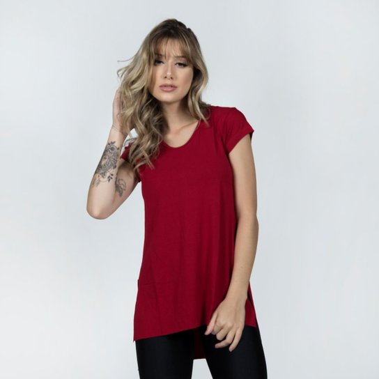 Blusa Fitness Feminina Tapa Bumbum Sobre Legging Lisa Longa Academia - Vermelho Escuro Menor preço em Blusa Fitness Feminina Tapa Bumbum Sobre Legging Lisa Longa Academia - Vermelho Escuro