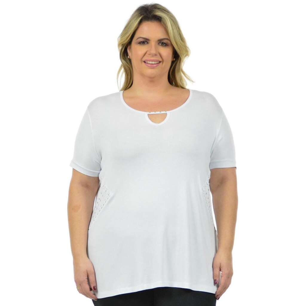Blusa francesa plus size fenomenal Branco 50