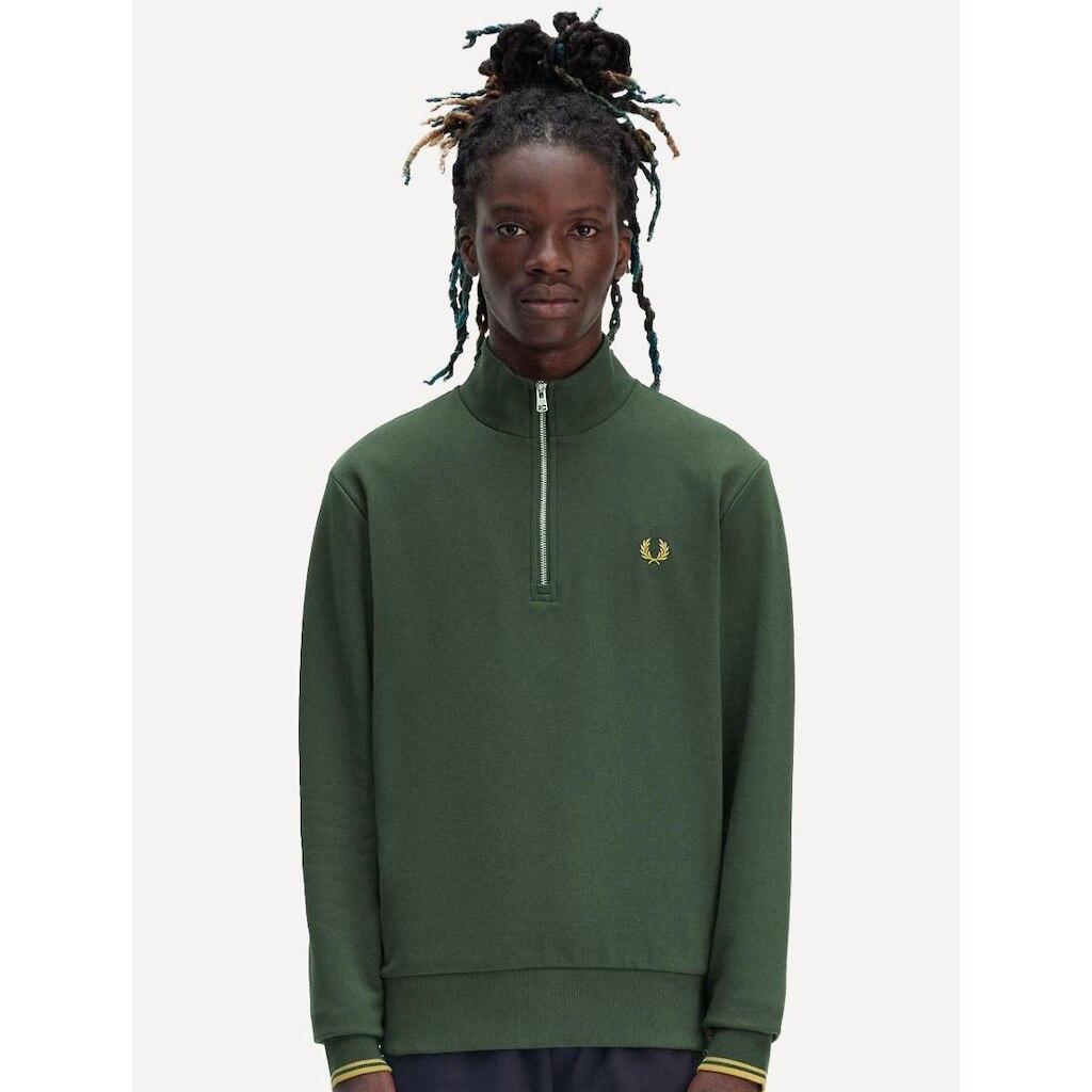 Blusa Fred Perry Moletom Masculina Regular Half Zip Verde