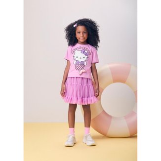 Blusa Hello Kitty Sereia Cauda 3d Momi
