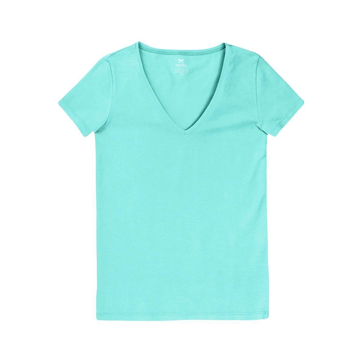 Blusa Hering Básica Decote V Com Elastano Feminina