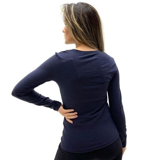 Blusa Hering Básica Gola V Manga Longa