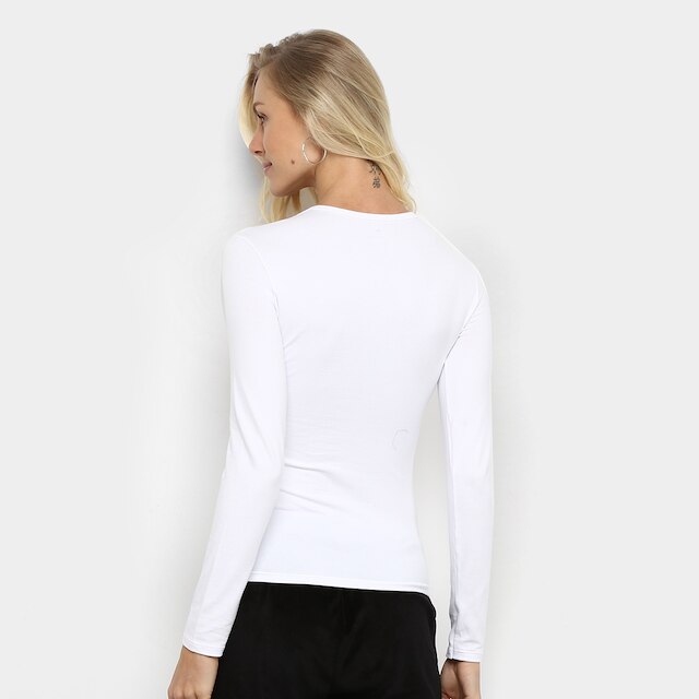 Blusa Hering Básica Manga Longa Feminina