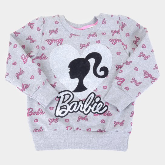 Blusa Infantil Fakini Barbie Molecotton Feminino - Mescla Menor preço em Blusa Infantil Fakini Barbie Molecotton Feminino - Mescla