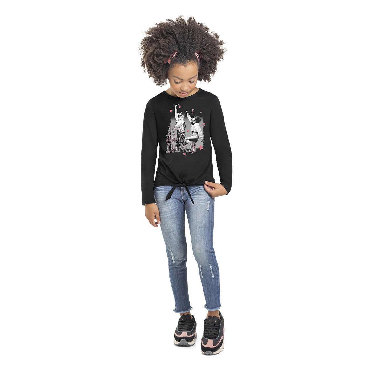 Blusa Infantil Kyly Estampada Nó Manga Longa Menina - 1
