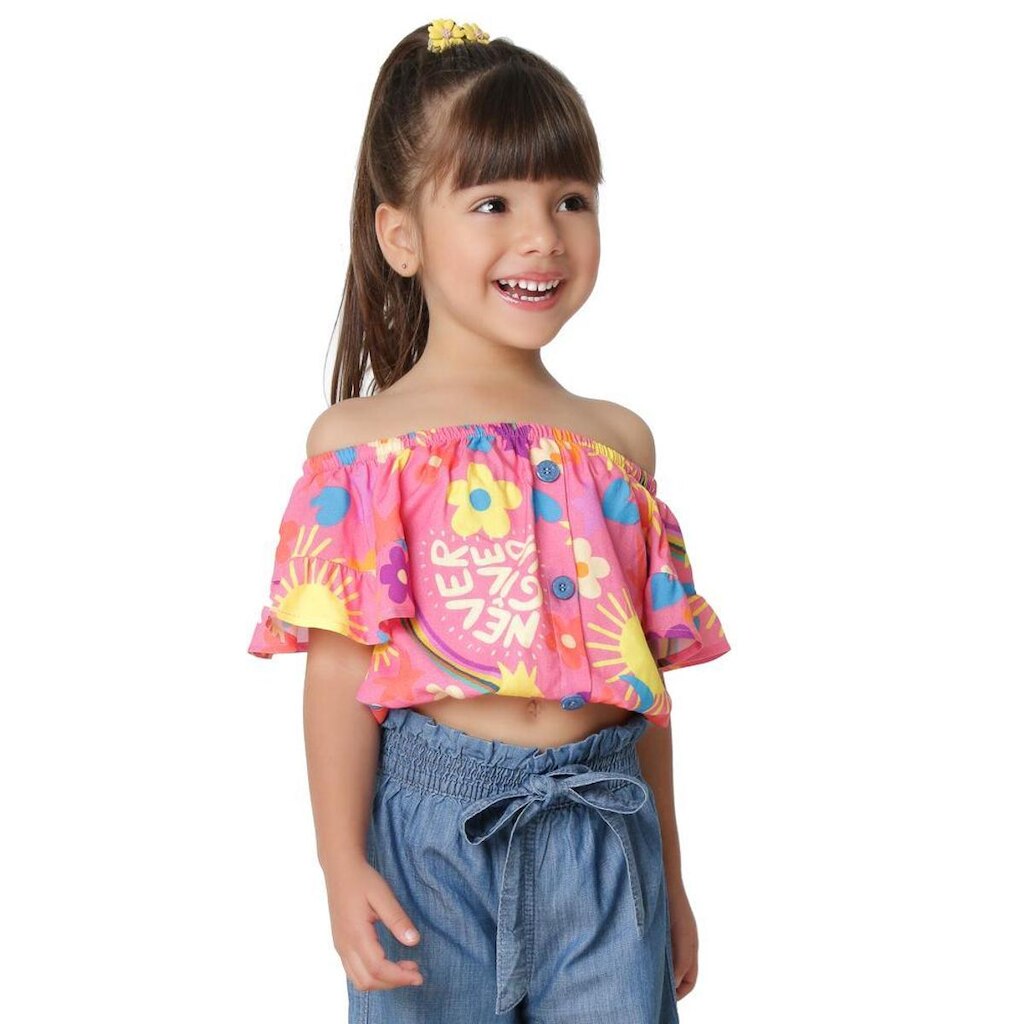 Blusa Infantil Look Jeans Bata Estampada Summer - UNICA - 06