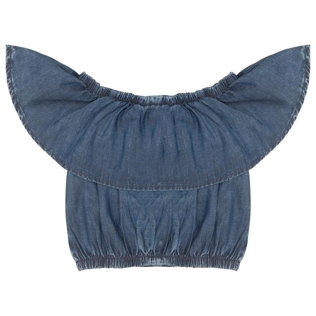 Blusa Infantil Look Jeans Cropped Jeans - UNICA - 08