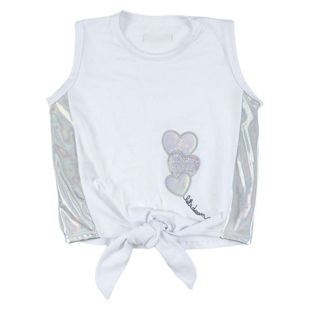Blusa Infantil Look Jeans Malha Branca - BRANCO - 01