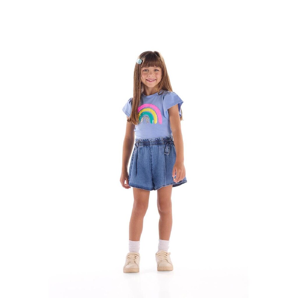 Blusa Infantil Manga Babado Quimby