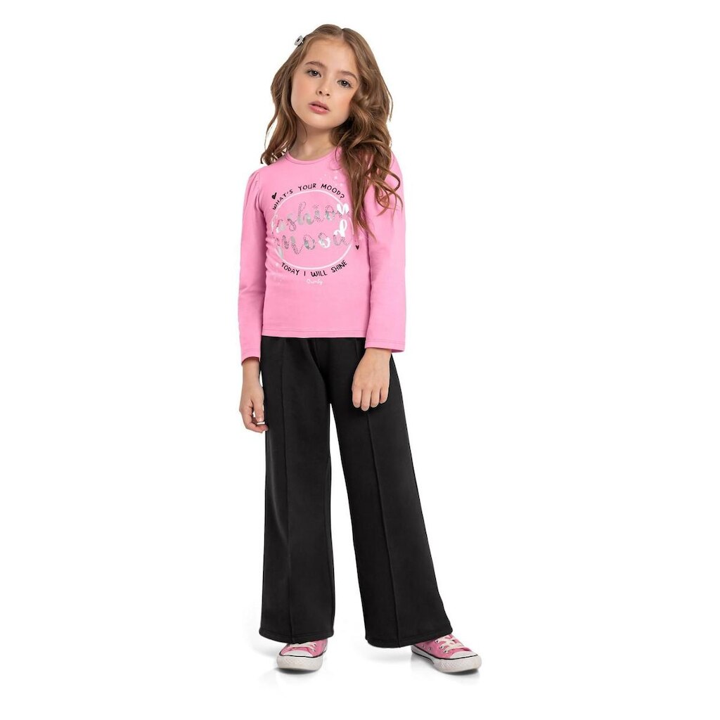 Blusa Infantil Manga Longa em Cotton Quimby