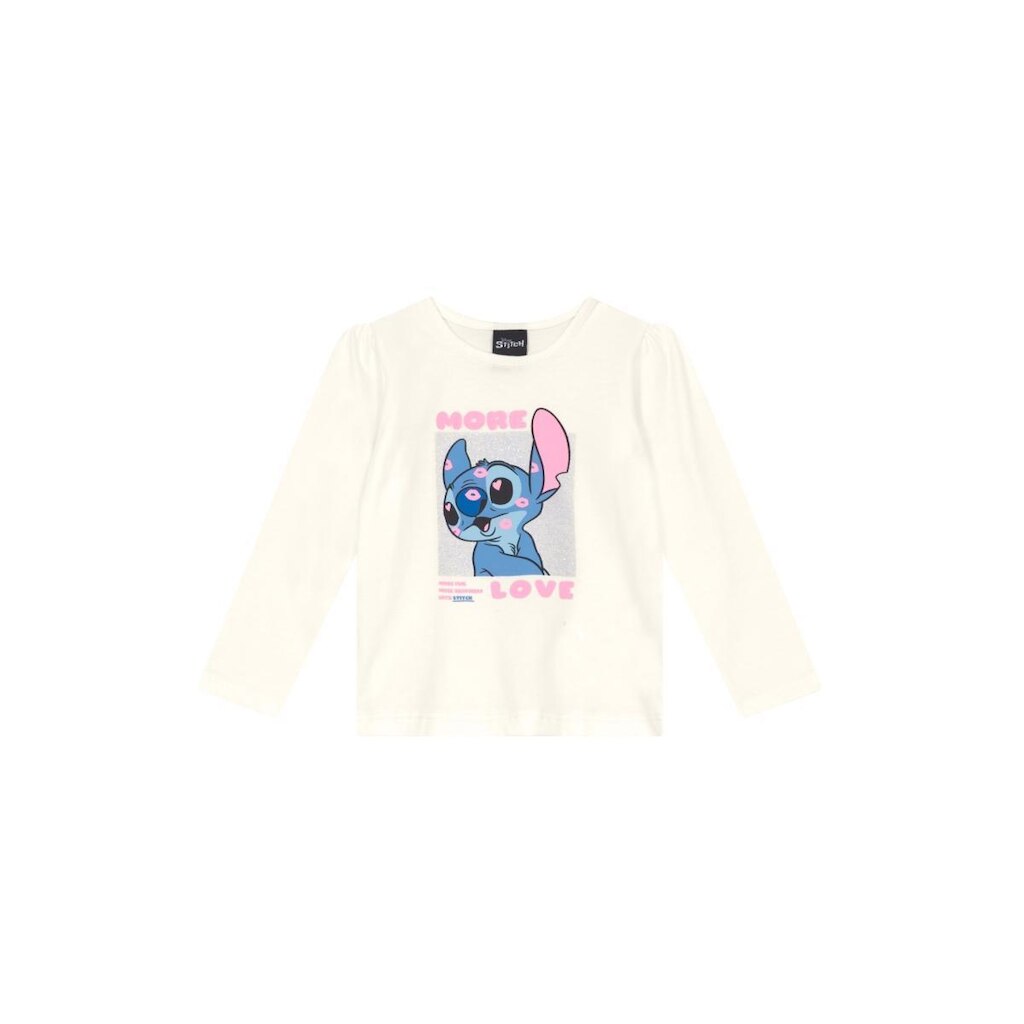 Blusa infantil menina com glitter do Stitch Brandili