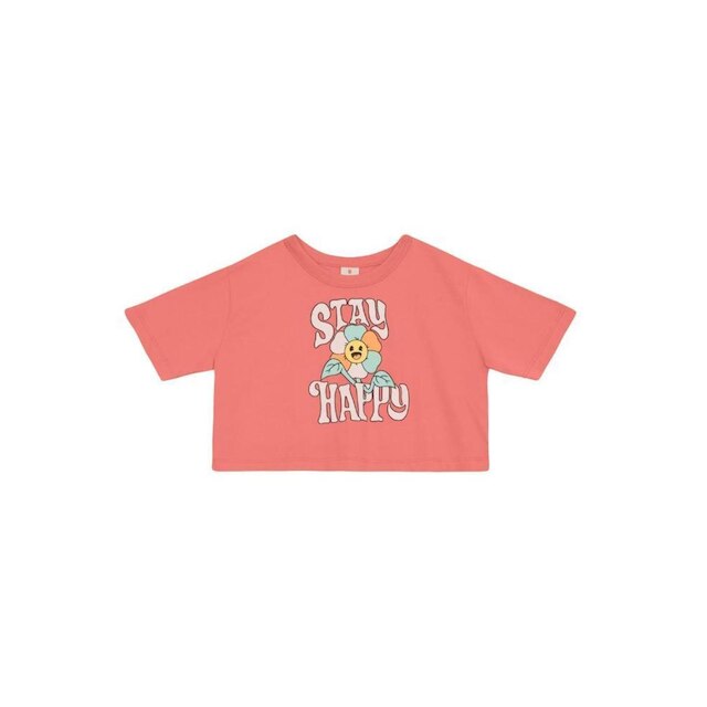 Blusa infantil menina cropped estampada Brandili