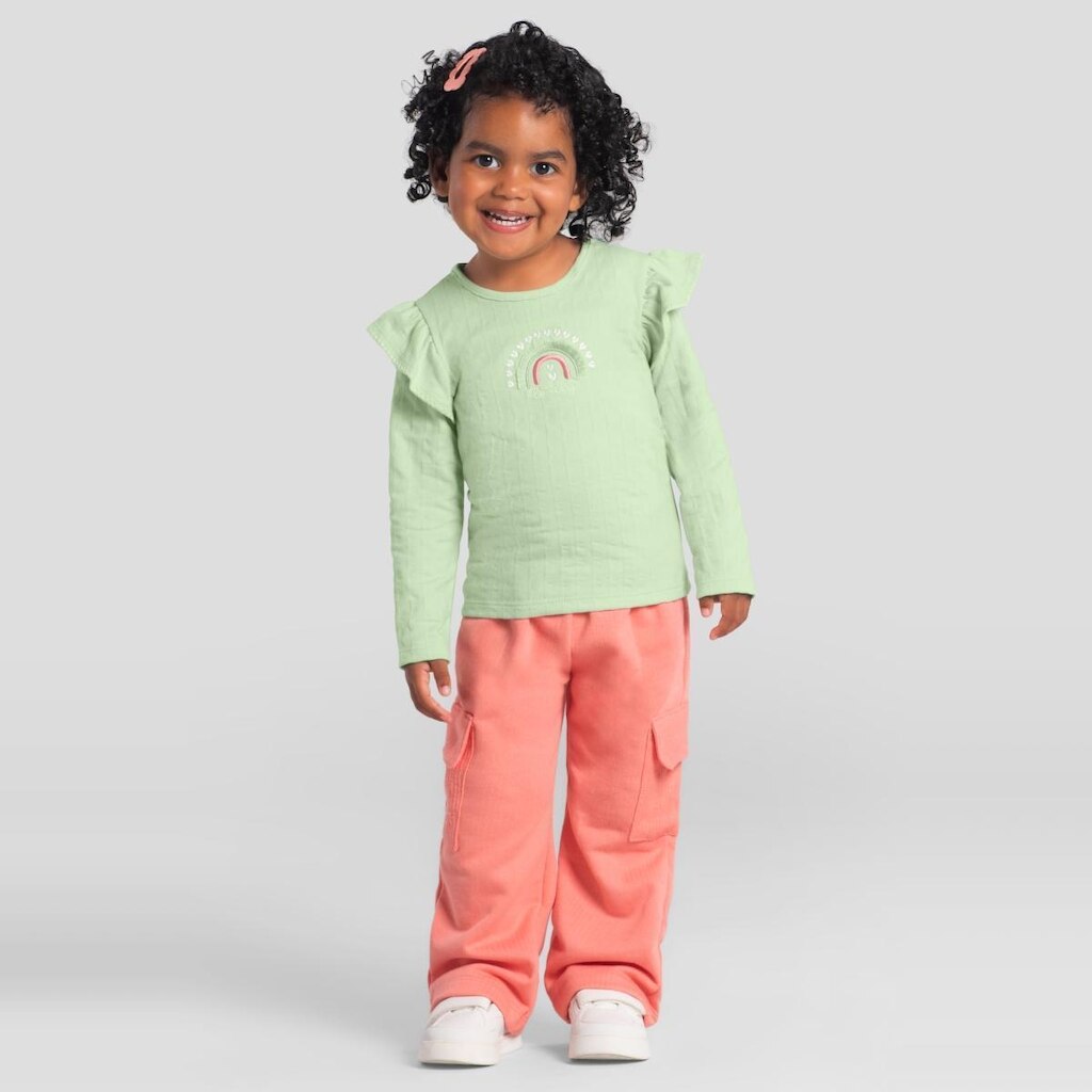 Blusa infantil menina de arco-íris Brandili