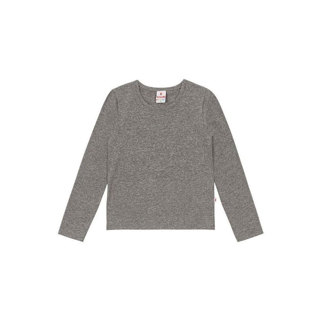 Blusa infantil menina em cotton Brandili Básicos Cinza