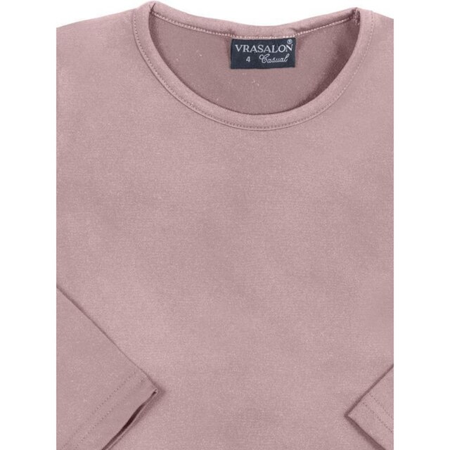 Blusa Infantil Menina Mangas Longas Térmica Com Encaixe Dedo Rosa Tam 1 a 12 - Vrasalon