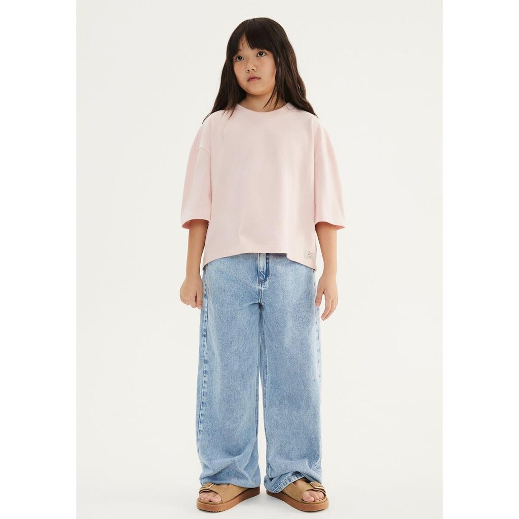 Blusa Infantil Menina Oversized Em Malha Binada