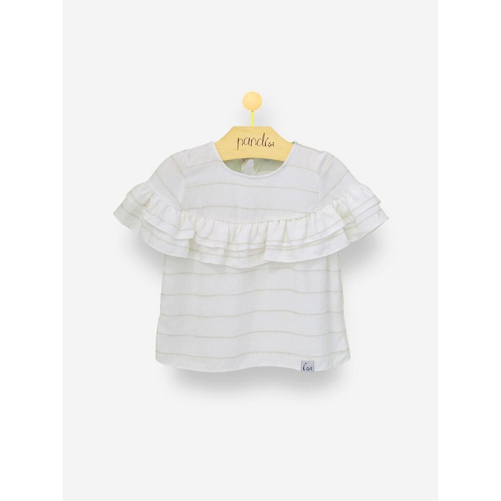 Blusa Infantil Pandi Babado Stripe Feminina