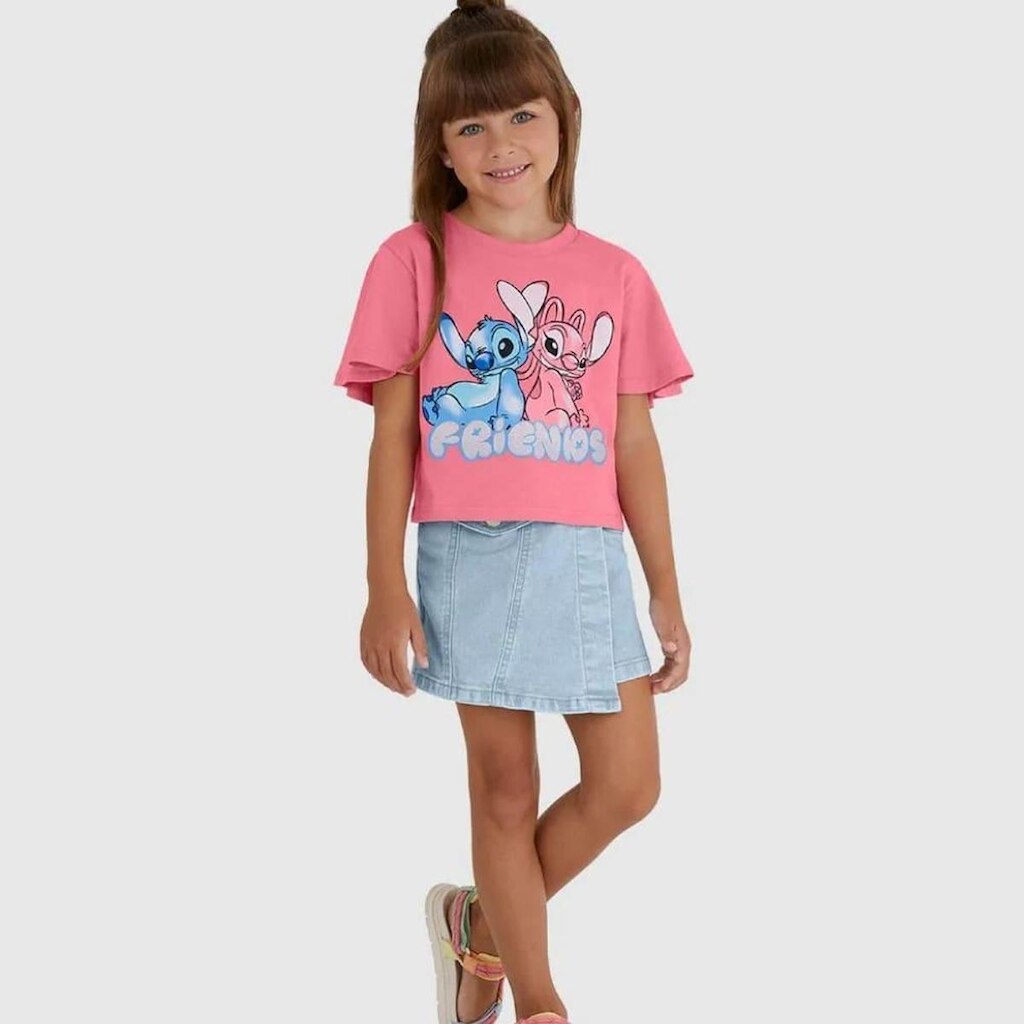 Blusa Infantil Verão Menina Friends Stitch - Malwee