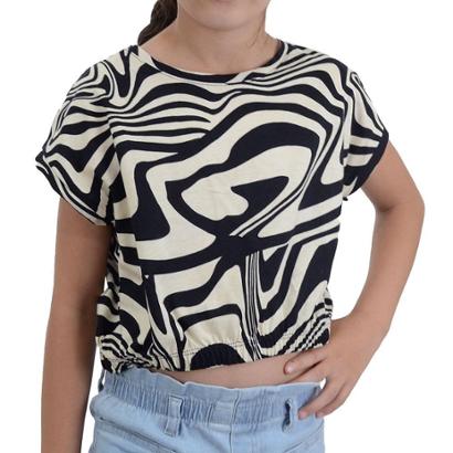 Blusa Infanto Juvenil Feminina Malwee Cropped Ampla Preta - Preto ...
