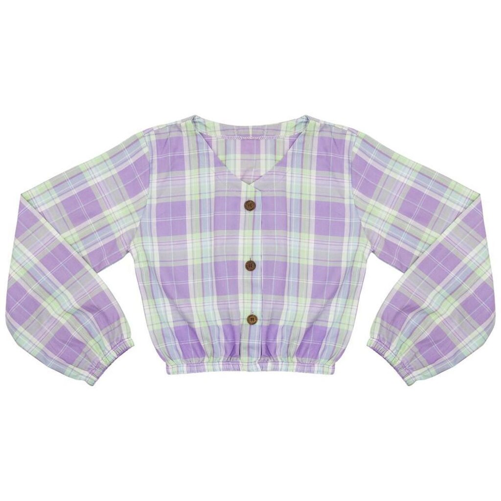 Blusa Juvenil Look Jeans Bata Xadrez Collor - PINK - 12