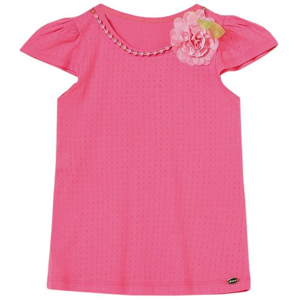 Blusa Juvenil Look Jeans c/ Pérolas Collor Feminino