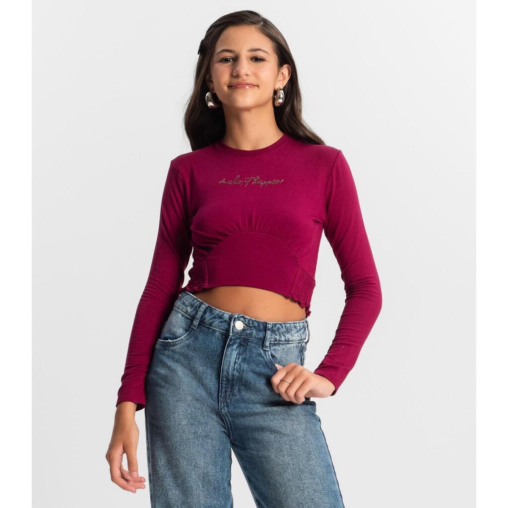 Blusa Juvenil Manga Longa Minty