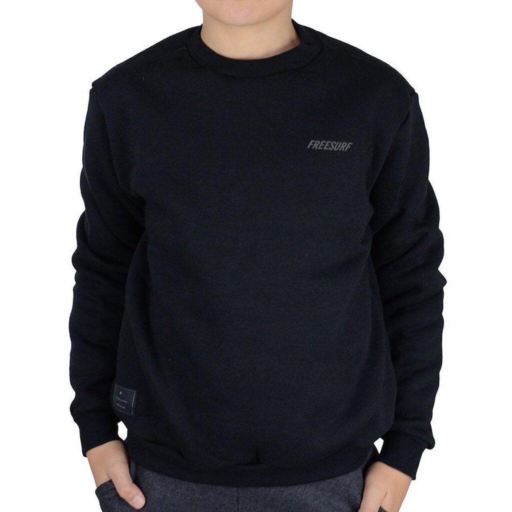Blusa Juvenil Masculino Freesurf Moletom Preta - 1310010