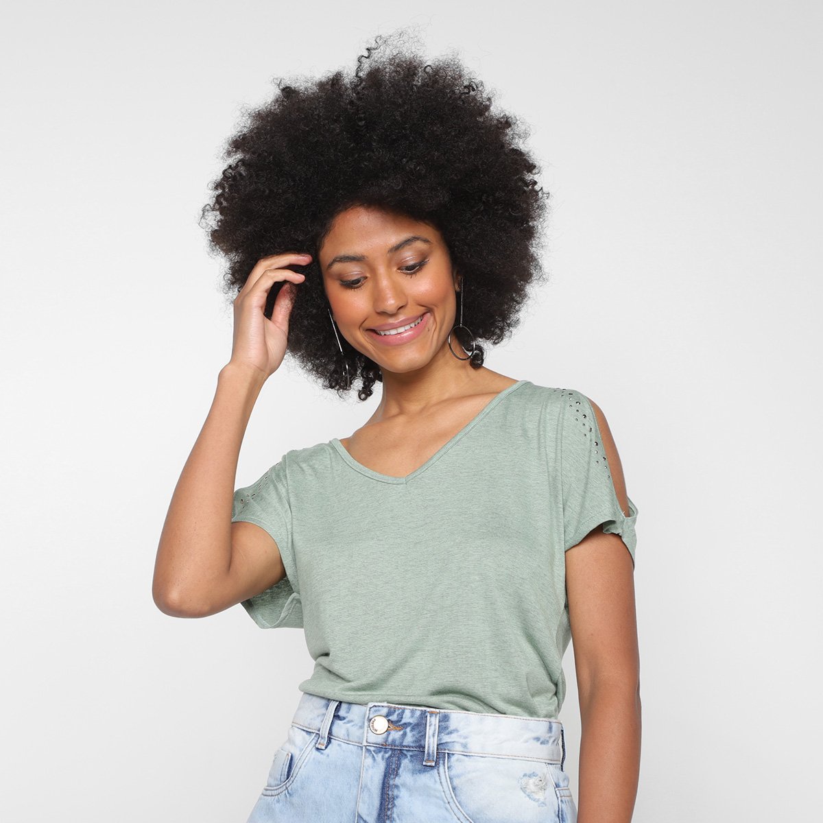blusa verde com brilho
