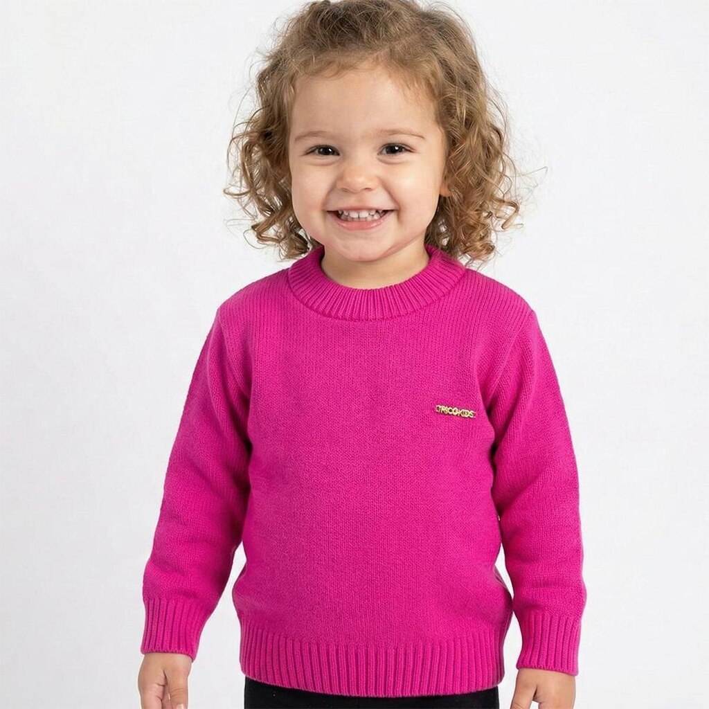Blusa Lisa Tricô Kids Decote Redondo