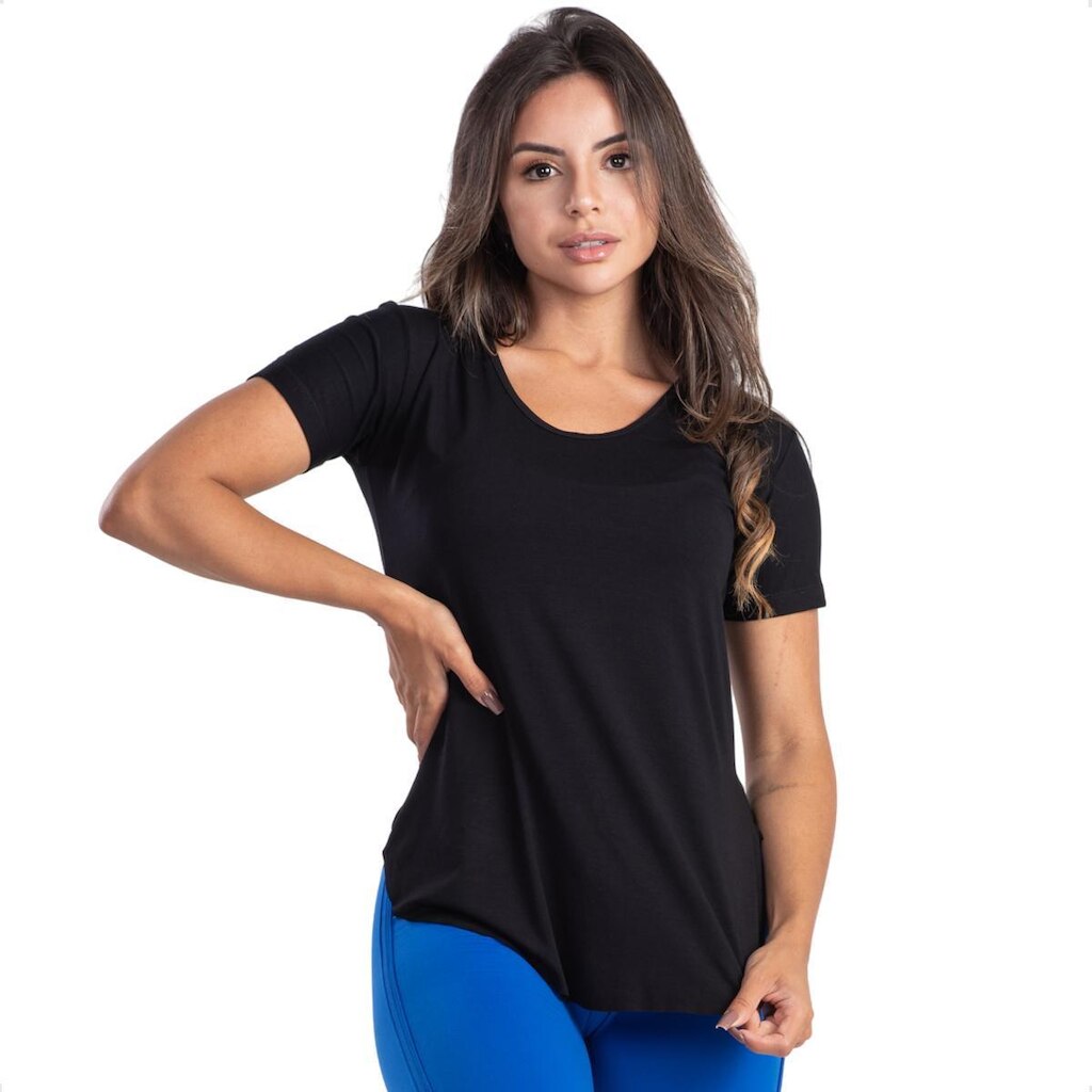 Blusa Long Line Com Silk Nas Costas Karina