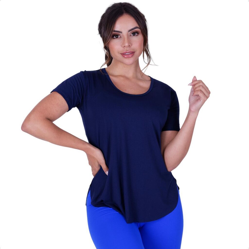 Blusa Long Line Com Silk Nas Costas Karina