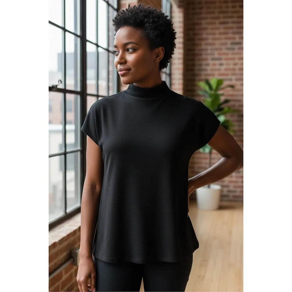 Blusa Lunender Alongada Com Gola Alta