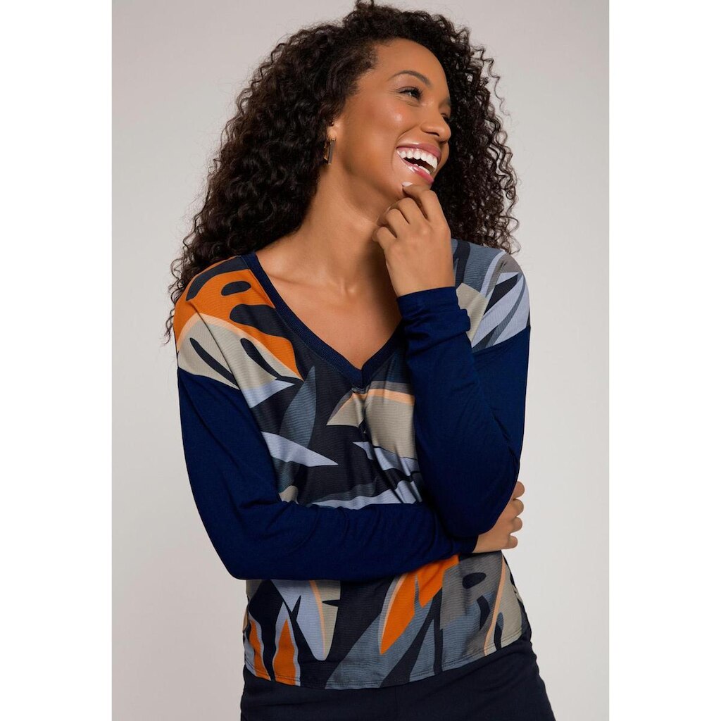 Blusa Lunender Estampada Azul Marinho Tam. P