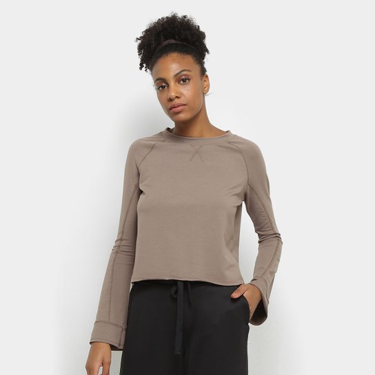Blusa Lupo AF Moletom Leve Feminina - Tabaco