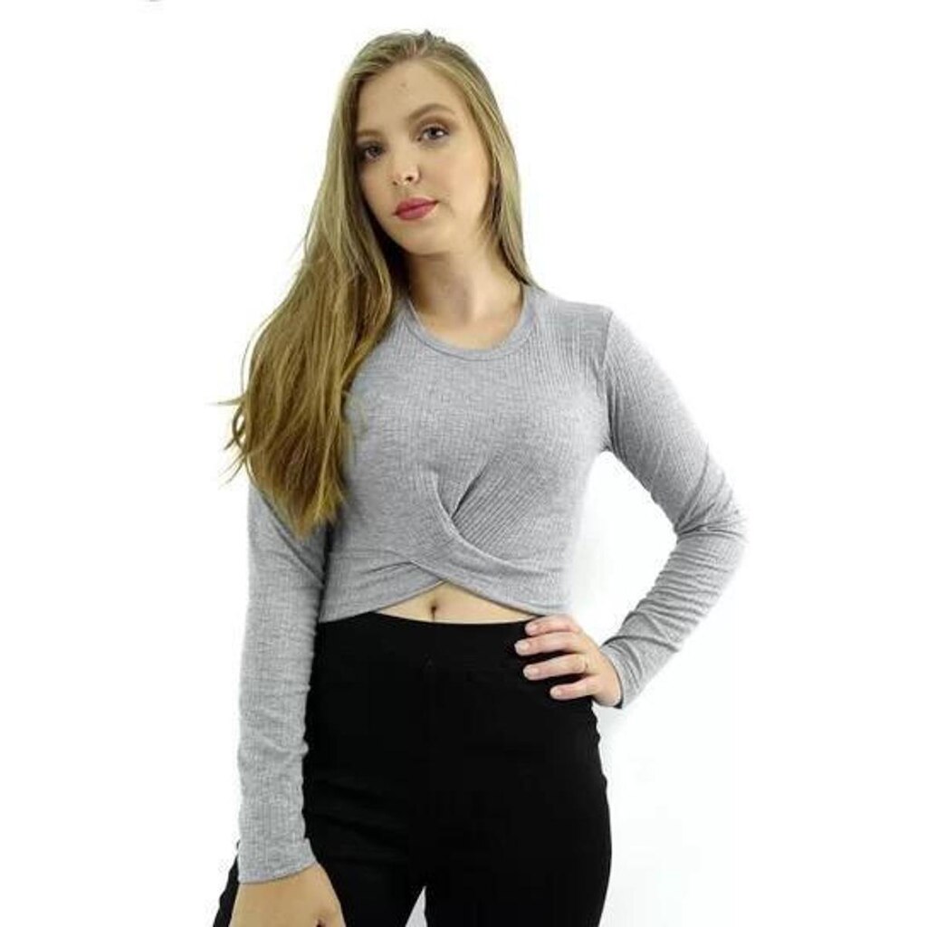 Blusa LZT Ribana Cropped com Cintura Transpassada - 3012