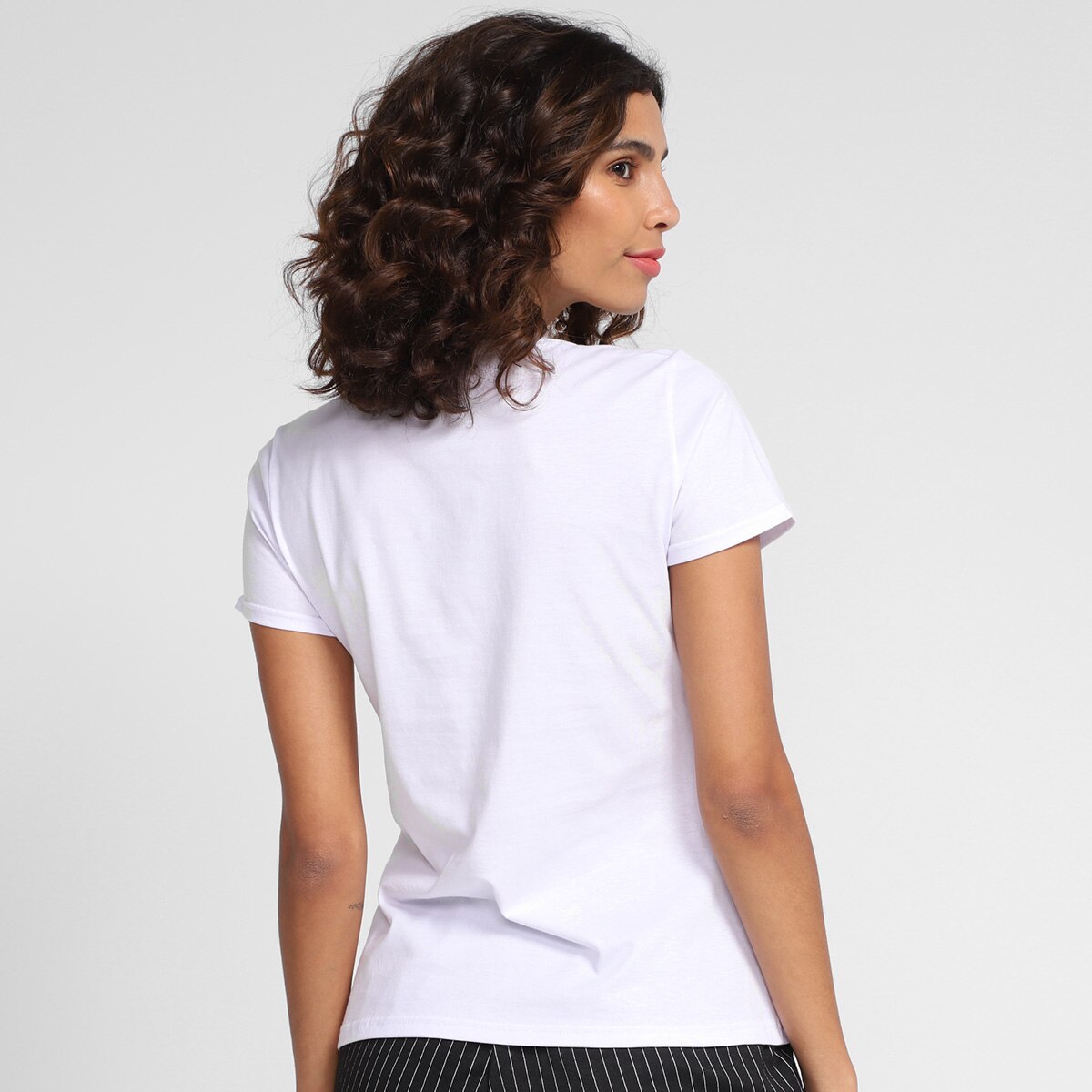 Blusa Malwee Baby Look Gola V Feminina - 1