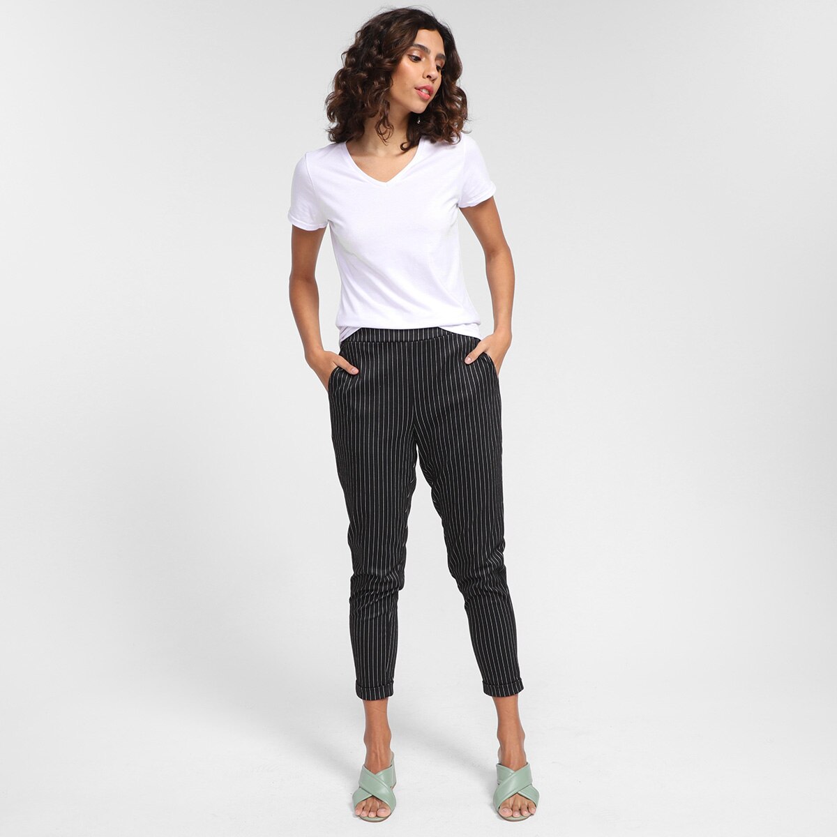 Blusa Malwee Baby Look Gola V Feminina - 3