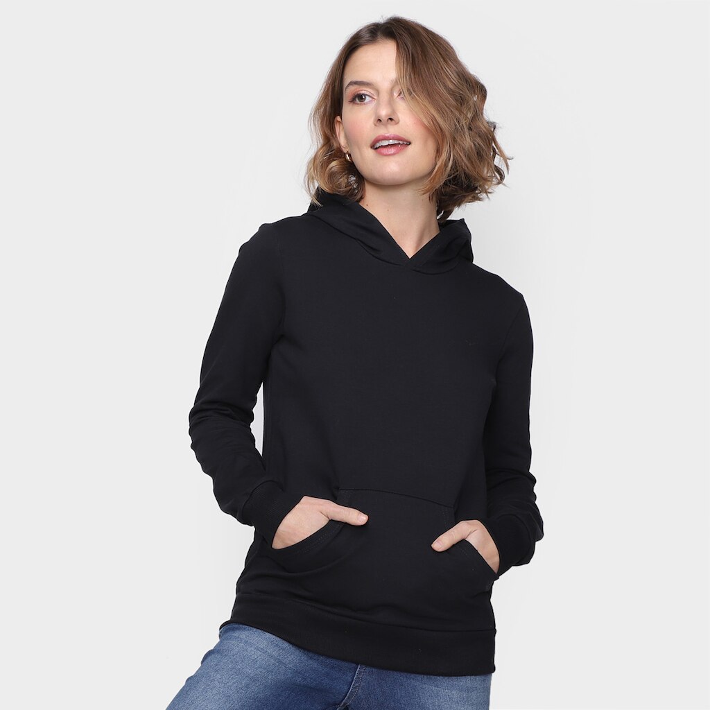 Blusa Malwee Básica Com Capuz Feminina