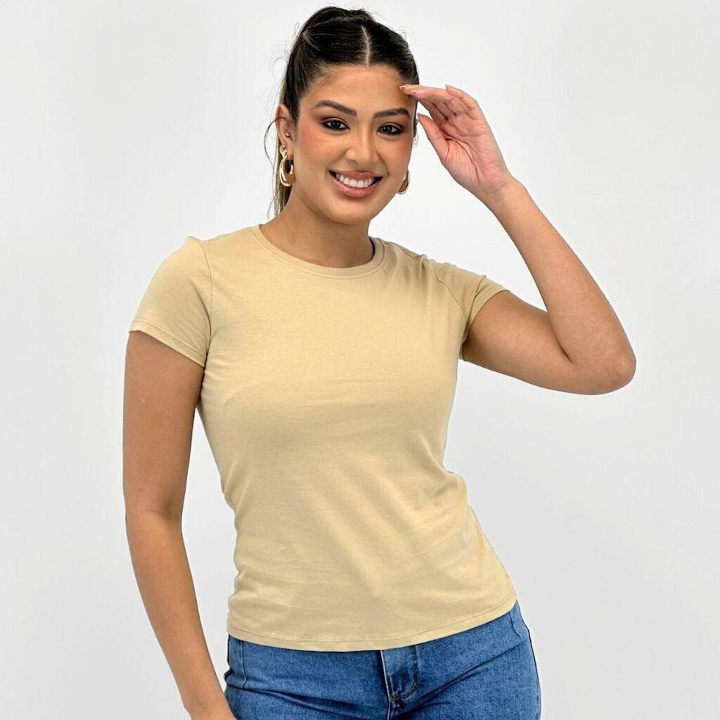 Blusa Malwee Básica Manga Curta Feminina