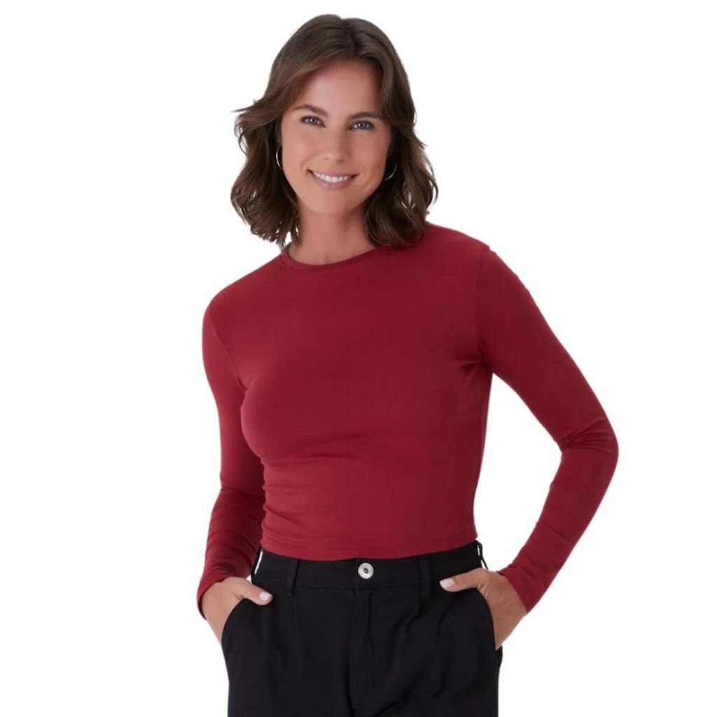 BLUSA MALWEE CROPPED MANGA LONGA FEMININO