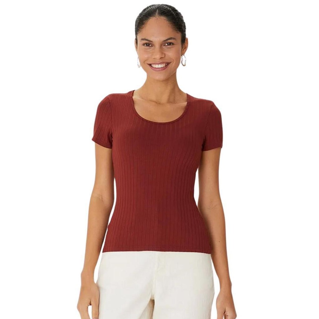 BLUSA MALWEE MANGA CURTA FEMININO