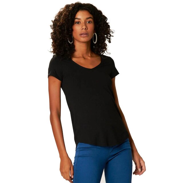 Menor preço em Blusa Malwee Tradicional Básica Manga Curta Feminina - Preto