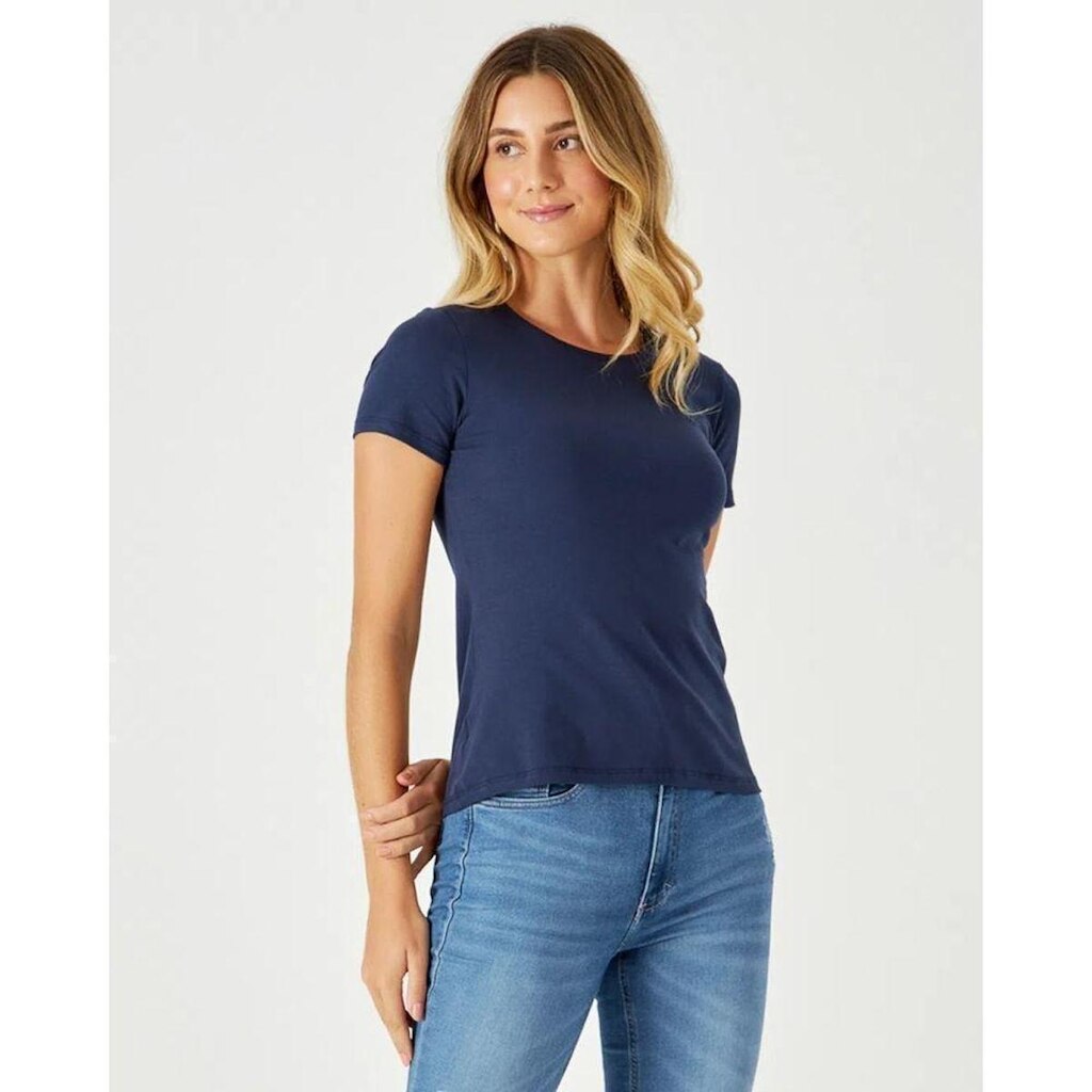 Blusa Malwee Manga Curta Cotton Light