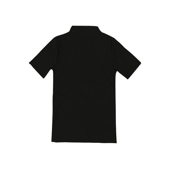Blusa Manga Curta Básica Hering Gola Alta com Elastano Feminina
