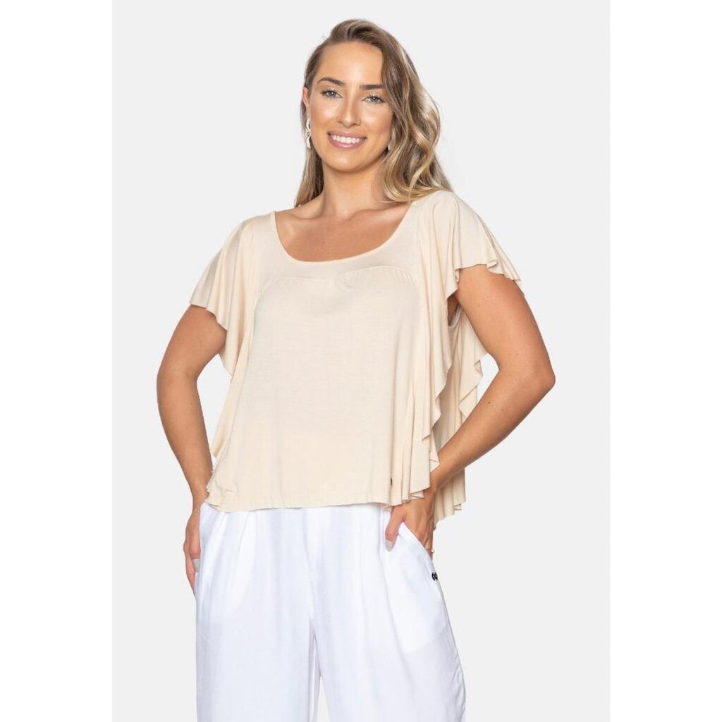 Blusa Manga Curta com Babados