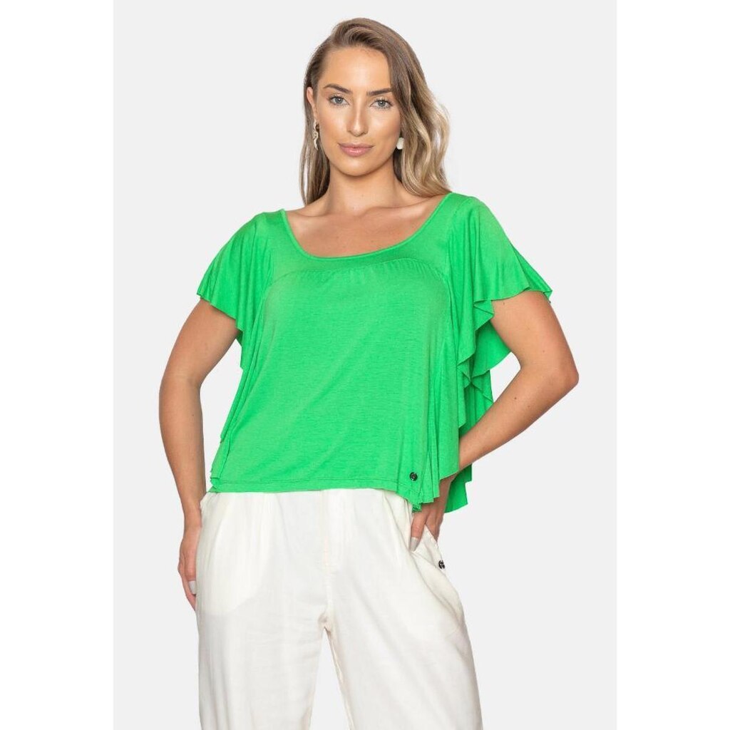 Blusa Manga Curta com Babados