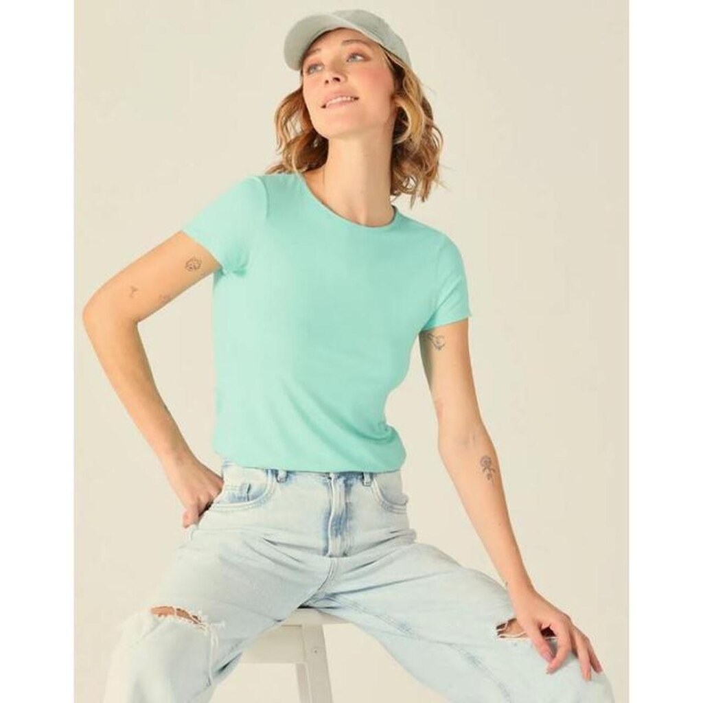 Blusa Manga Curta Feminina Viscose Stretch Malwee Ref. 79410