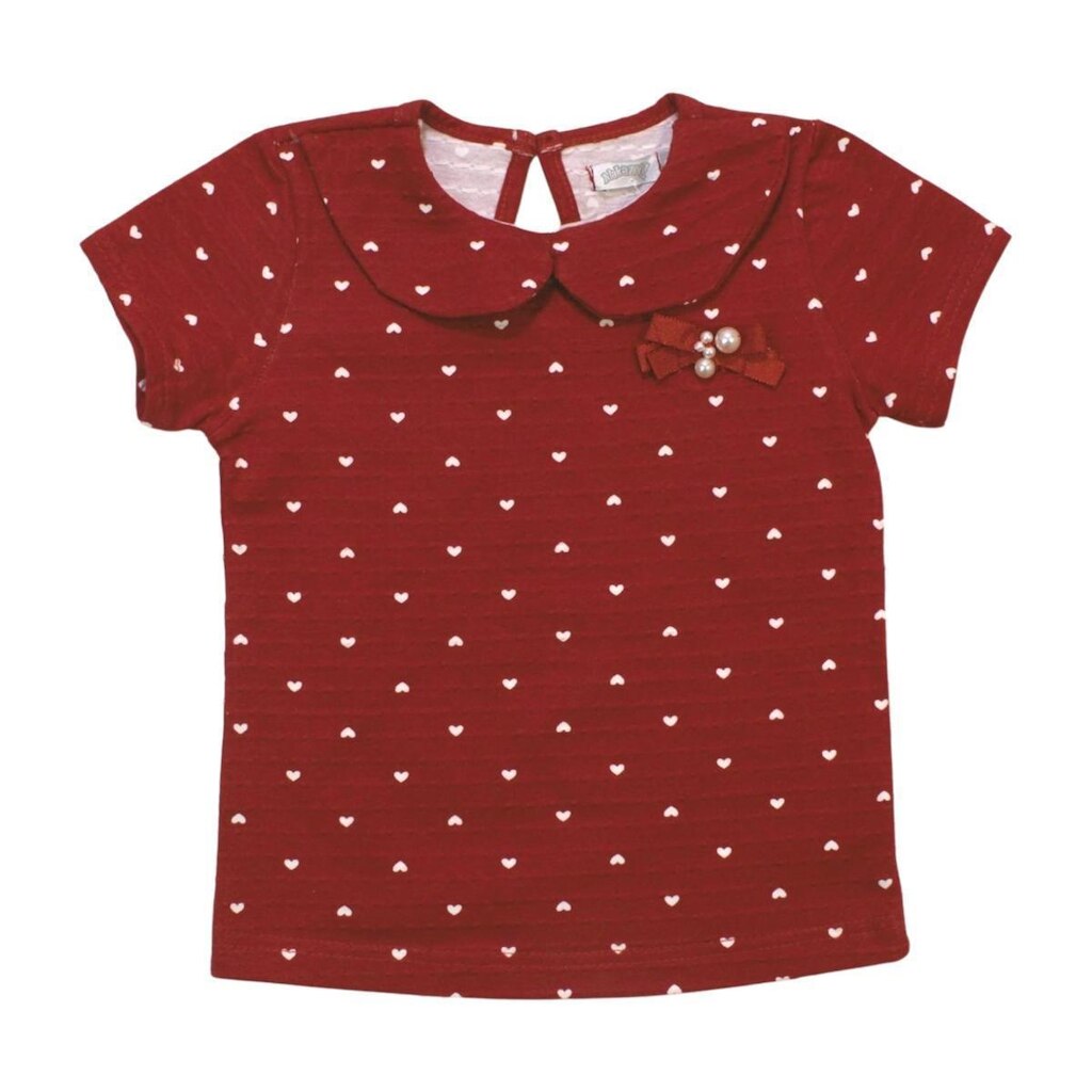 Blusa Manga Curta Infantil Com Bolinhas A0013 - Alakazoo