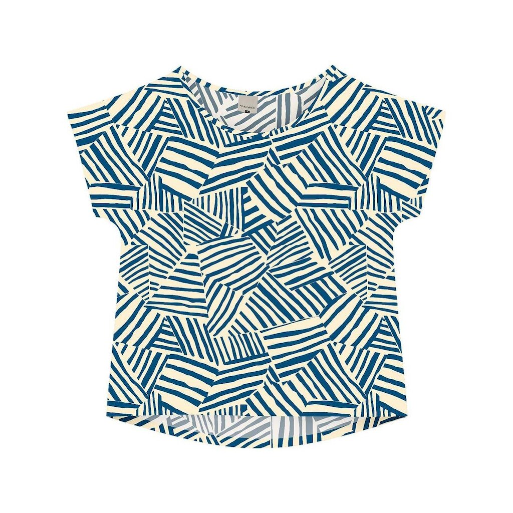 Blusa Manga Curta Malwee 1000129558 Feminina Estampada Viscose Stretch T. P/XGG