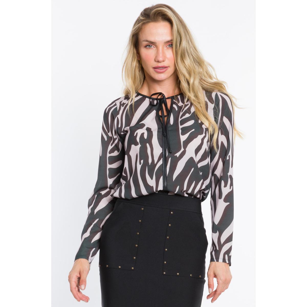 blusa manga longa camuflada feminina